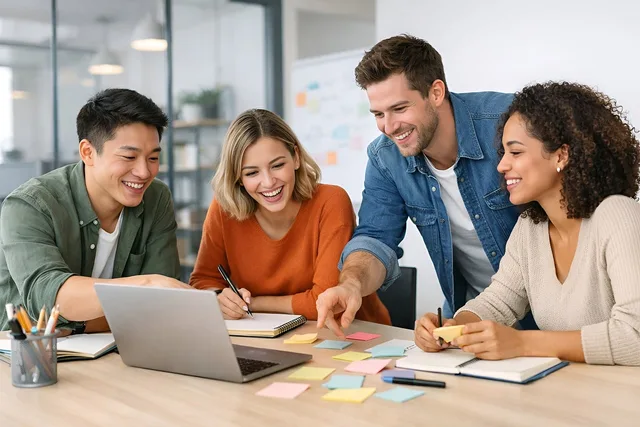 collaboration, brainstorming, teamwork, creative, modern office, meeting, communication, projects, planning, innovation, success, startup, office, motivation, professional, team, company, ideas, group of people, professional environment. US startup referral program customer acquisition guide