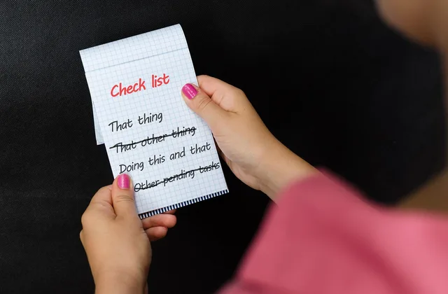 checklist, tasks, notepad, note, items, paper, priorities, organization, list, closeup, checklist, checklist, checklist, priorities, priorities, priorities, priorities, priorities. Mistake-prone content marketing usually skips a quick-scan checklist first
